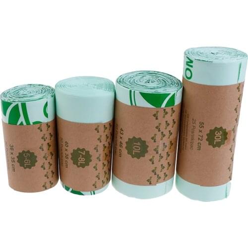 1roll Kitchen Environmentally Biodegradable Garbage Bags Garbage Bags Compostable Degradable Garbage Bags 50pcs/1roll