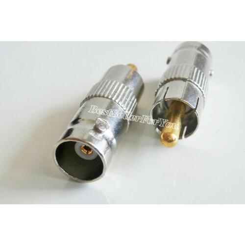 1Pcs Connector BNC Female Socket Plug To RCA Phono Male Adapter Connector For CCTV Camera