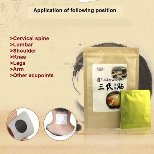 NEW 30pcs/lot Dog Days Plaster Treat Body Aches Neck Shoulder Pain Patch Acupoint Moxibustion Pain Relieve Summer San Fu Plaster