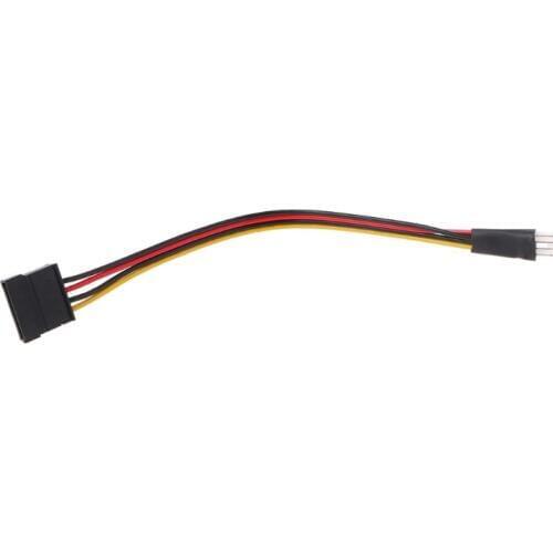 4-Pin FDD Floppy Male To 15-Pin SATA Female Converter Adapter Power Cable Cord