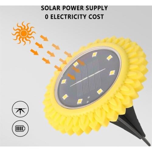 4PCS Outdoor Solar Petal LED Geographical Lights Waterproof Underground Lamp 8 LED Stair Lighting For Lawns Patio Yard Garden