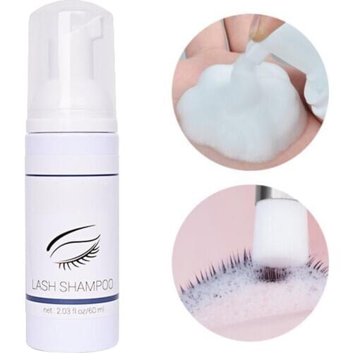 60ml 2.03 fl oz Eyelash Extension Cleanser Nourishing Formula Makeup Remover SGentle Cleansing Mousse Foam alon Home use