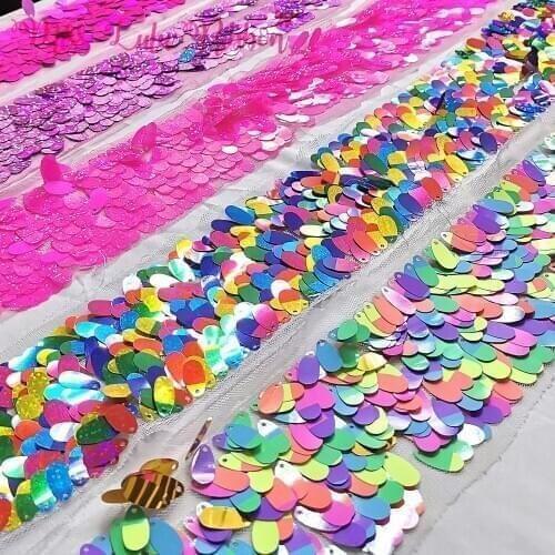 3 Inch 75mm Flower Shape Sequined Satin Ribbon 30 Yards/Roll Handmade Hair Knot Material Decoration Accessories