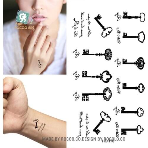 Body Art waterproof temporary tattoos paper for men and women Sex simple black key design small tattoo sticker HC1170