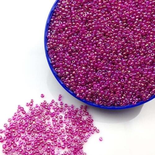 16g 1000X 2mm 12/0 AB Rose Pink Colorful Transparent Loose Spacer Beads Cezch Glass Seed Beads Handmade Jewelry DIY Garment Bead