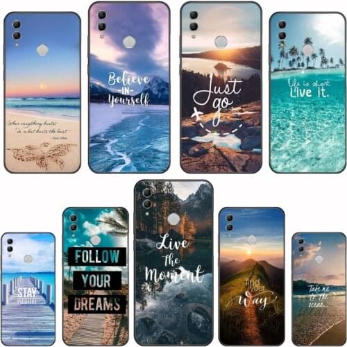 Travel mountain sea beach quotes Black Cell Phone Case For Huawei Honor 7C 7A 8X 8A 9 10 10i Lite 20 NOVA 3i 3e