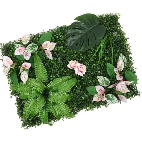 Artificial Plant Foliage Hedge Grass Flower Mat Green Panel Decor Wall Fence Carpet Real Touch Lawn Moss Fake Grass Mat