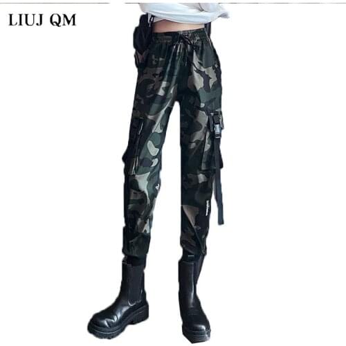 Camouflage Overalls Pants Women Plus Velvet 2021 Spring Autumn Fashion Slim High Waist Casual Pants Loose Sports Trousers Women