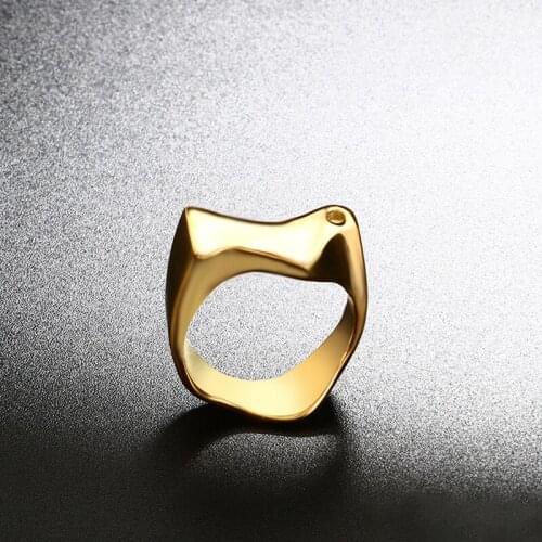 ZMFashion Irregular Wide Minimalist Men Women Hip Hop Ring Punk High Quality Gold-pated Stainless Steel Finger Ring Fine Jewelry