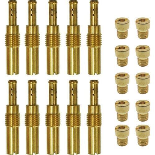 20pcs Motorcycle Carburetor Main Jet Kit Set 38# 40# 42# 45# 48# 50# 52#Slow Pilot Jet Vice Injector Nozzle For Keihin CB GY6