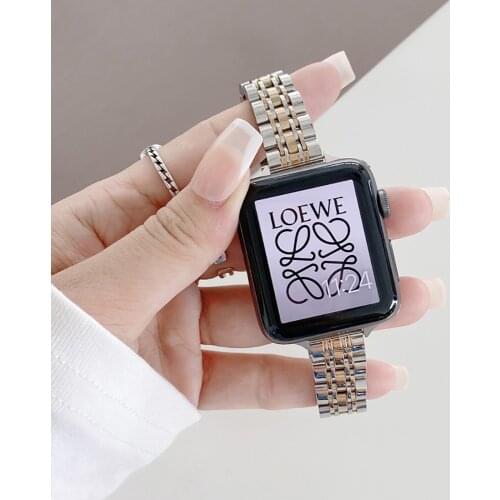 Metal Watch Strap For Apple Watch Series se 6 5 4 3 Watchband Steel Bracelet Ladies Watch Band For Apple Watch 38/42/40/44mm