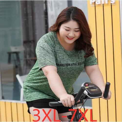 New summer plus size tops for women short sleeve slik sports quick dry T shirt large size T-shirts green 3XL 4XL 5XL 6XL 7XL