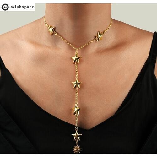 The new personality joker stars alloy pendant necklace female accessories wholesale