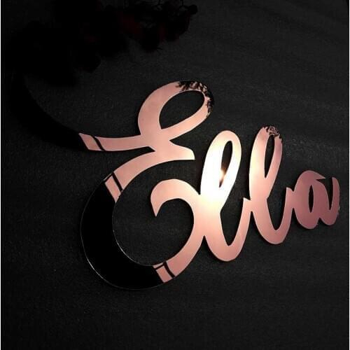 Personalized Rose Gold Name Signs Custom Wedding Birthday Name Photobooth Props Wedding Party Gifts Name Setting Supplies
