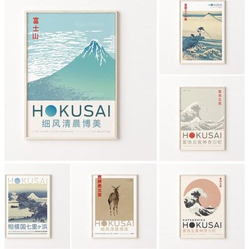 Hokusai Fuji poster, Hokusai retro poster, Hokusai print, Japanese art print, mountain art print, vintage Japanese print