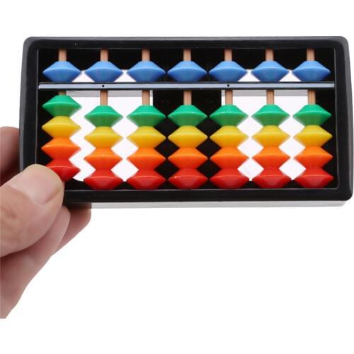 Plastic Abacus Arithmetic Soroban 7 Digits Kids Maths Calculating Tools Chinese Abacus Toys Abacus Educational Small Size 12x6cm