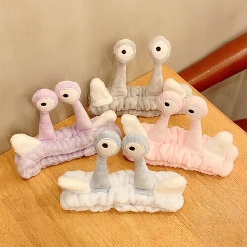 Korean Style Fashion Snails Eyes Washing Woman Girls Elastic Hair bands Coral Fleece High Quality Lovely Girls Headband Headwrap