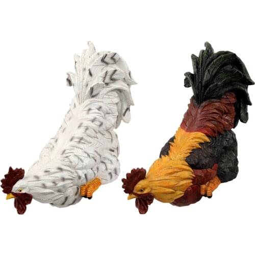 Garden Rooster Statue Hand-Painted Cock Home Furnishing Crafts Decorative