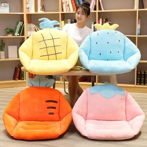 Fruit Series Lumbar Back Support Cushion Half Encirclement Seat Cushion Plush Toy Home Chair Sofa Seat Cushion Childrens Gift