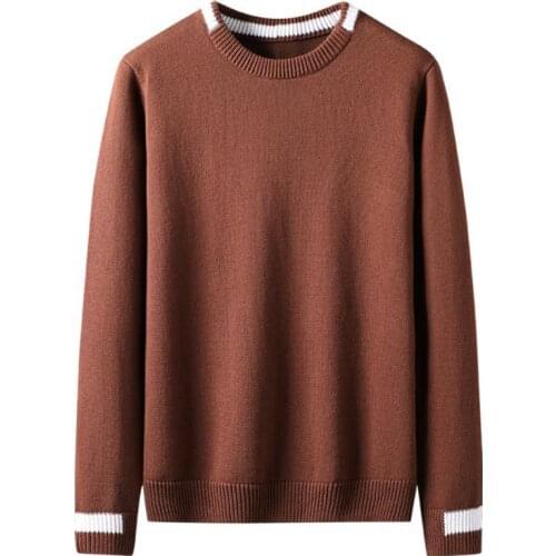 Mens brand round neck knit woolen sweater this quality fall/winter 2021 mens fashion Slim casual hood sweater bottoming shirt