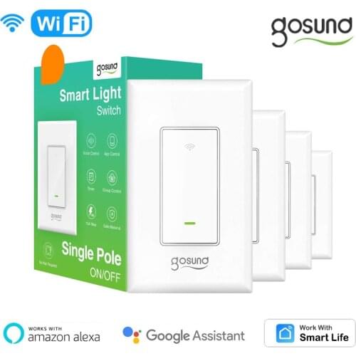 Gosund Smart Timing Switch 120mm US Smart WiFi Light Switch Works With Alexa Google Home Smart Life/Gosund App Remote Control