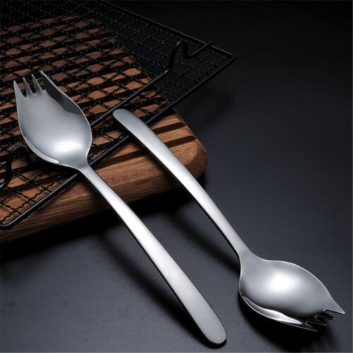 Fork Spoon Household Fork Spoon Integrated Spoon for Fruits Salad Integrated Spoon Spoon Set Big Salad Serving Spoon Tablespoon