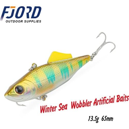 FJORD High quality 65mm 13.5g Winter Sea Hard Fishing Lure VIB Bait 3d Eyes Artificial Baits Wobbler Crankbait fishing lure