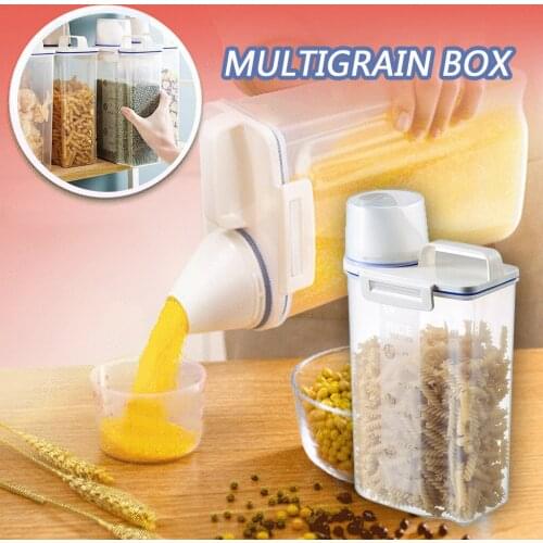 Assisting Sealed Multigrain Storage Box With Measuring Cup Japanese-style Kitchen Grain Cereal Storage Box