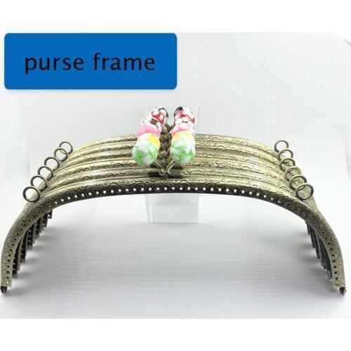 24.5cm women big size purse frame DIY bag making metal clasp kiss buckle colorful ball decoration 10pcs/lot wholesale