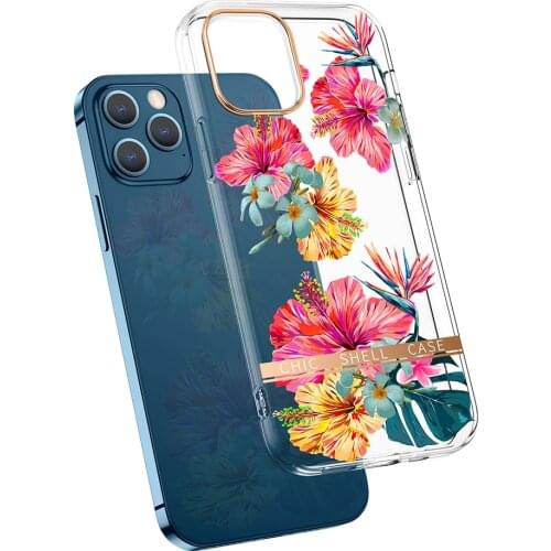 Hard PC Transparent Flowers Phone Case for IPhone 12 11 Pro Max Protection Cover for IPhone X XR XS Max 8 7 Plus 13 Coque Funda