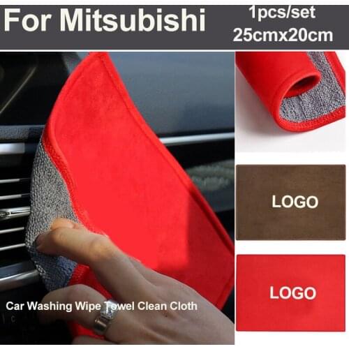 1pcs Red/Brown Soft Chamois Car Wash Microfiber Car Cleaning Drying Cloth Car Wash Towel For Lancer 10 9 EX Eclipse Galant
