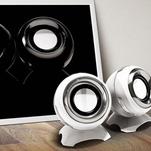 2Pcs Portable Speaker Desktop Laptop Computer Wired USB Powered Audio Player Powered Desktop Mpbile Phone ComputerSpeaker