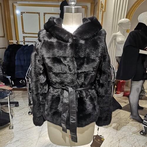 2020 fashion women mink coat short leather mink fur coat black fur coat slim real fur coat Winter Palace s4013