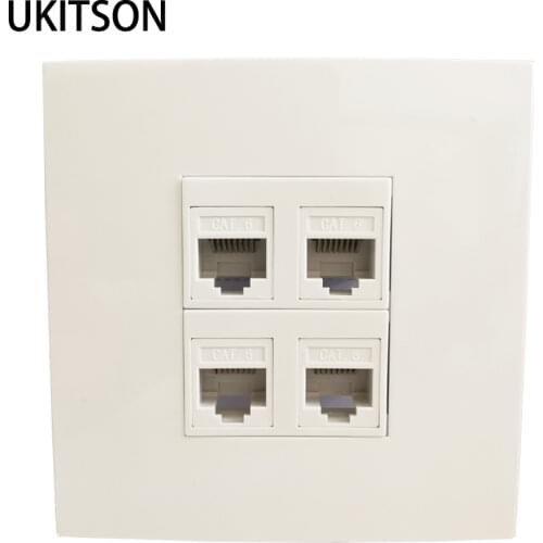 Quality 4 Ports RJ45 CAT6 CAT 5E Internet Faceplate Outlet Panel