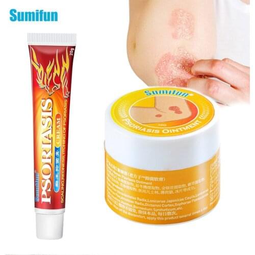 2Types Sumifun Psoriasis Treatment Ointment Eczema Dermatitis Antibacterial Cream Anti Itching Herbal Medical Plaster Skin Care