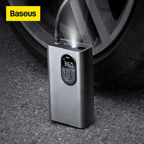 Baseus Car Air Compressor Inflatable Pump With LED Lamp For Motorcycle Bicycle Car Tyre Inflator Wireless Electric Air Pump