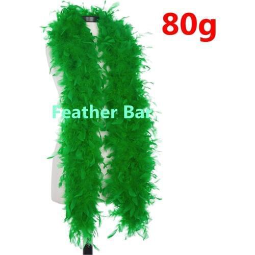 Free shipping Deep Green Dyed Fluffy Chandelle Feather Boas 40g 80g Marabou Feather Strips for party event chirstmas decorations