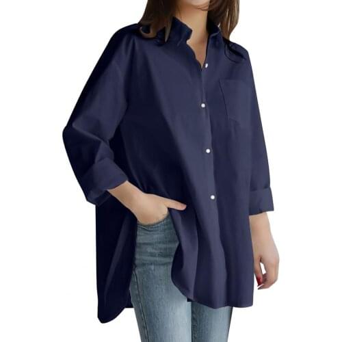 Summer Women Shirts Vintage Loose Turn-down Collar Cotton Long Sleeve Plus Size Blouse Elegant Work Shirt 4XL футболка 2021