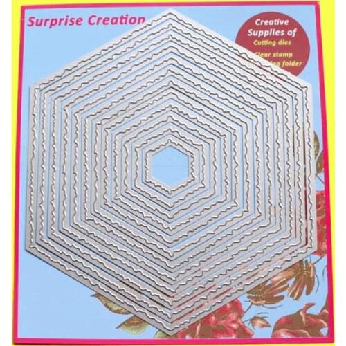 Large Cutting Dies Torn Edge Hexagon Scrapbook Cardmaking Paper Craft DIY Metal Stencil Surprise Creation