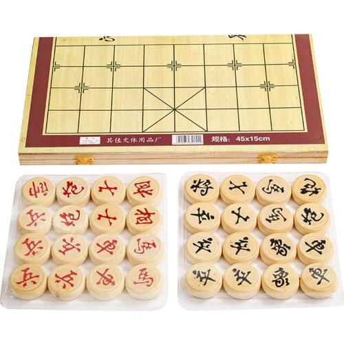 Wooden Chinese Chess Set Folding Magnetic Large Board S Interior For Storage Portable Travel Board Game Set For Kid
