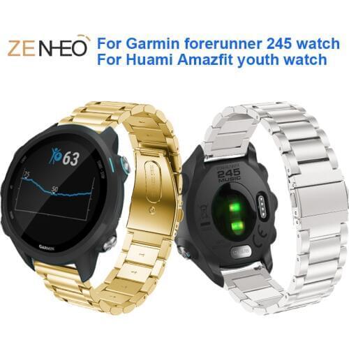 For Garmin forerunner 245/245M Stainless steel wristband watch strap replacement For Samsung Galaxy Watch 42mm watches bands