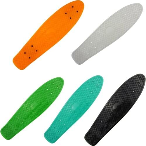 ELOS-22.5X 6 Inch Skateboard Plastic Fish Banana Skating Board Decks for Outdoor Sport Fish Board Non-Slip Deck