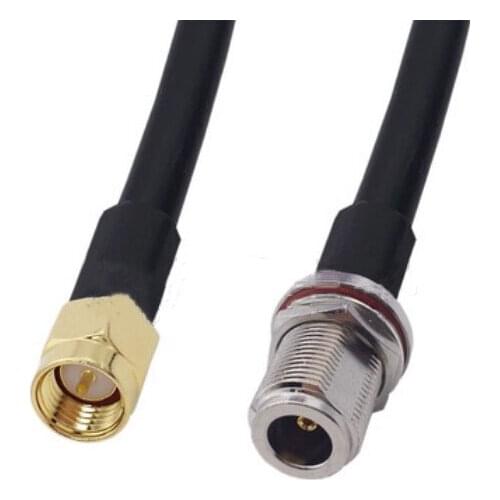 RG58 Cable SMA Male plug to N Female jack Bulkhead Nut Connector WiFi Antenna Extension Pigtail jumper cable