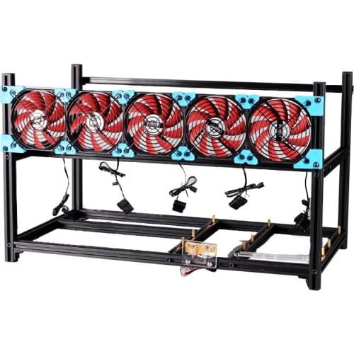 6 GPU 8 GPU Multi-Graphics Card Chassis Frame All-Aluminum Graphics Card Rack Can Be Superimposed On The Open Server Box