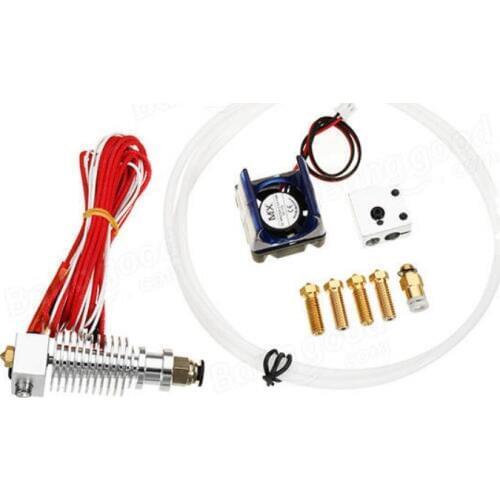 KuaiJieWei 3D printer Store V6 J-head Extruder 3mm Volcano Block Long Distance Nozzle Kits With Cooling Fan For 3D Printer