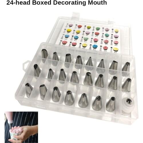 24 Head Box Decorating Mouth Set, Cake Cream Decorator Pacifier Decorating Kit