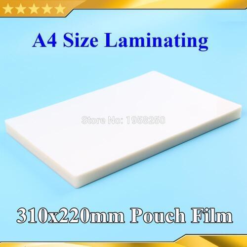 Free Shipping 100Sheets 50mic(2mil) A4 Size(310x220mm) PVC Clear Glossy 2Flap Laminating Pouch Film for Hot Laminator
