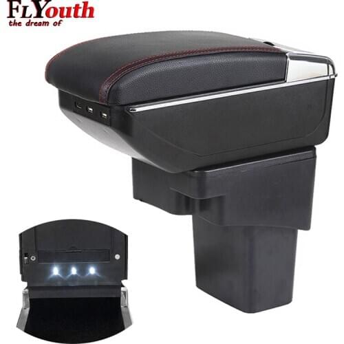 Armrest Box For Hyundai Solaris Verna Grand Avega 2010-2016 Arm Rest Rotatable Centre Console Storage USB Charging Car Styling