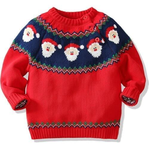 Xmas Baby Boys Girls Winter Autumn Cartoon Pullover Knit Sweaters Christmas New Year Costume Girls Boys Sweaters Coat Clothes