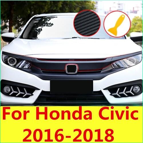 Mesh stickers carbon fiber pattern overseas version of the net decoration body stickers For Honda Civic 2016-2018 10th Gen Sedan
